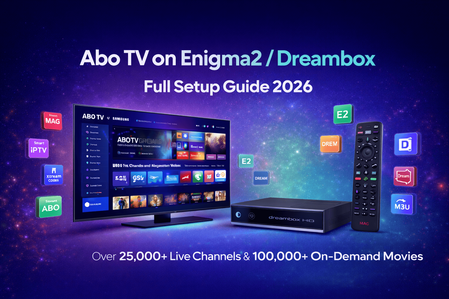 Abo TV IPTV streaming on Enigma2 Dreambox satellite receiver