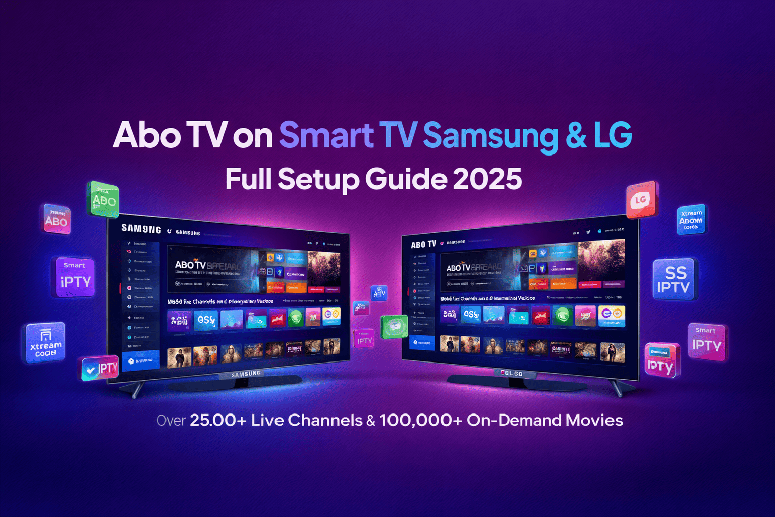 Abo TV IPTV streaming on Samsung and LG Smart TV in 4K quality