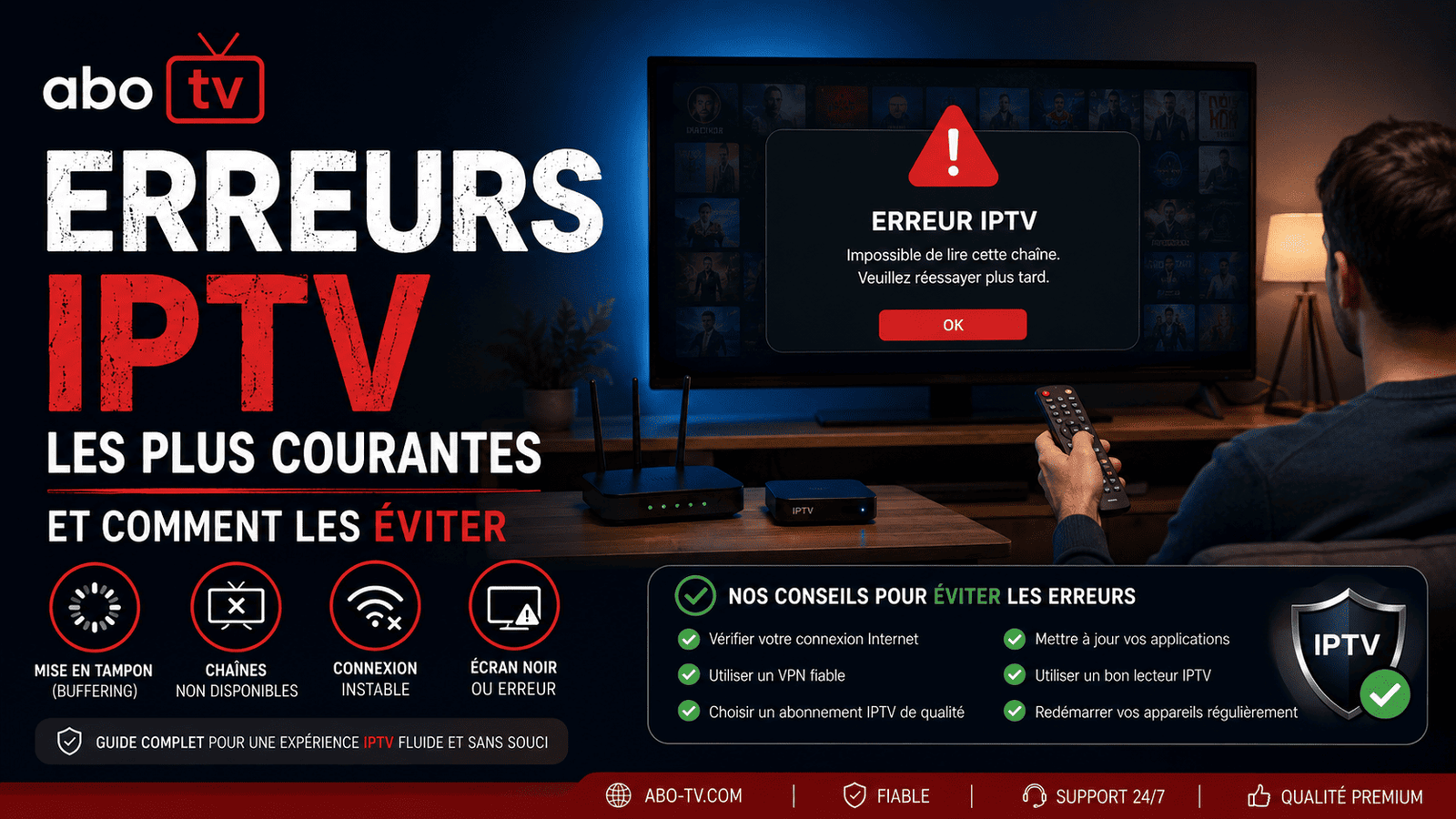 Erreurs IPTV les plus courantes et comment les éviter - guide Abo TV
